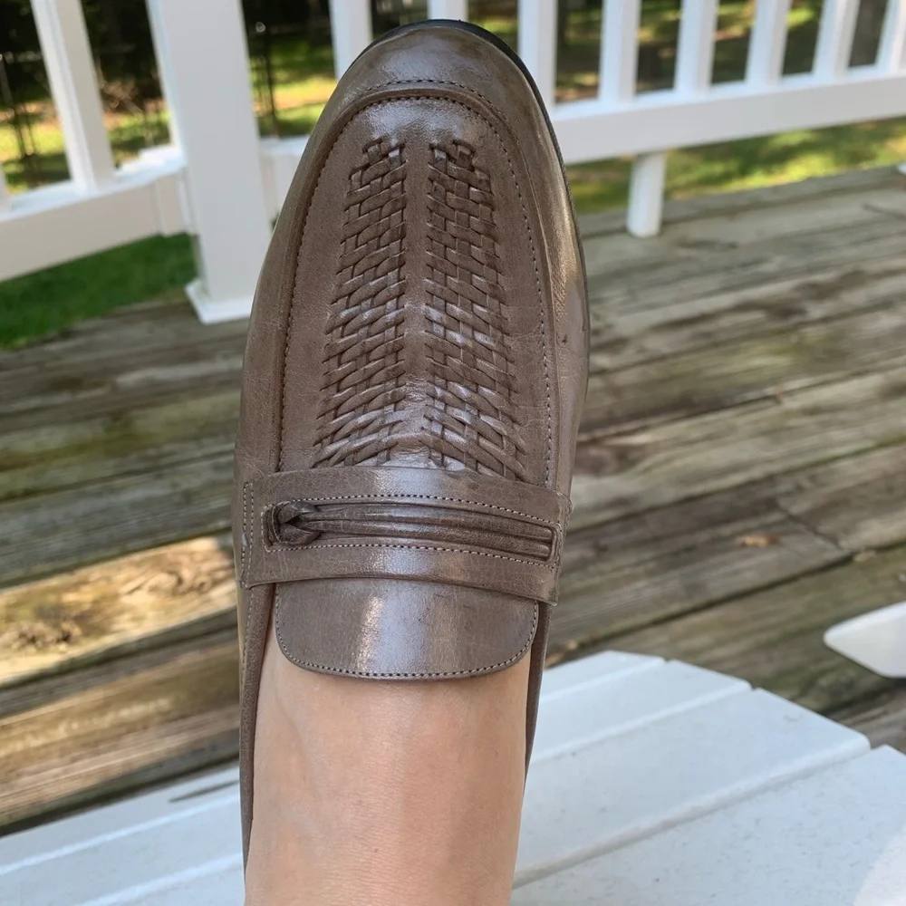 Florsheim Rucci Weave Loafers Men’s  8 D Women’s 10 D Made In Italy New Leather